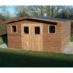 Abri Thermabri 15,14m² En Bois Thermo Traité Toiture En Acier HABRITA