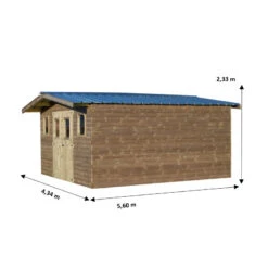 Abri Thermabri 24,30m² En Bois Thermo Traité Toiture En Acier HABRITA -Jardin Extérieur abri thermabri 2382m en bois thermo traite toiture en acier habrita 2