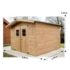 Abri Thiers 7,81m² En Bois Thermo Traité Et Toiture En Acier HABRITA -Jardin Extérieur abri thiers 781m en bois thermo traite et toiture en acier habrita 1