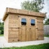 Abri Thizy 11,53m² En Bois Thermo Traité Et Toiture En Acier HABRITA -Jardin Extérieur abri thizy 1153m en bois thermo traite et toit en acier habrita