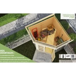 Abri Toit Plat 4,62m² Goldendorf 3 + Auvent En Bois Vitrifié Gris 19mm - Karibu -Jardin Extérieur abri toit plat 462m goldendorf 3 auvent en bois vitrifie gris 19mm karibu 3