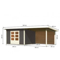 Abri Toit Plat 9,55m² Bois Massif Gris Terre 40mm Northeim 3 Avec Appentis 330cm Et Paroi Arrière – Karibu 9 Abri Toit Plat 9,55m² Bois Massif Gris Terre 40mm Northeim 3 Avec Appentis 330cm Et Paroi Arrière – Karibu -Jardin Extérieur abri toit plat 955m bois massif gris terre 40mm northeim 3 avec appentis 330cm et paroi arriere woodfeeling 1