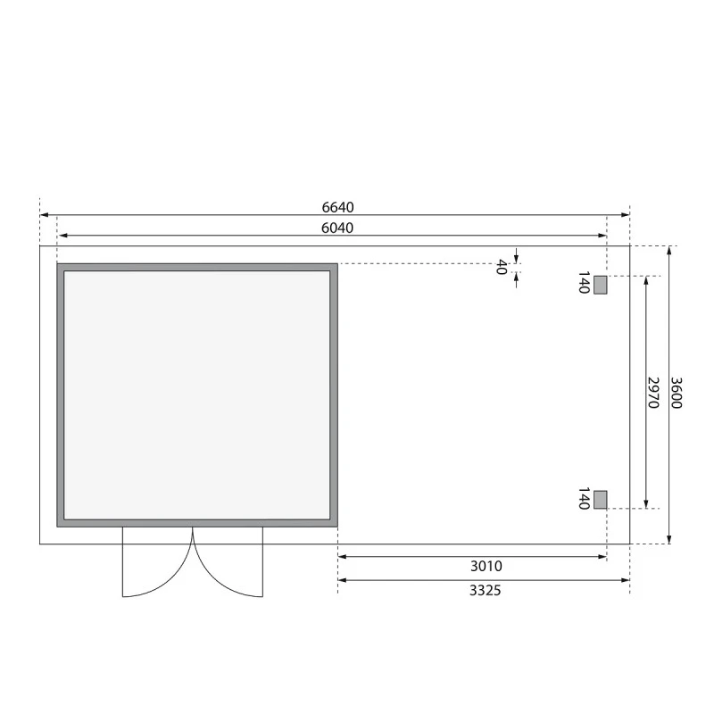 Abri Toit Plat 9,55m² Bois Massif Gris Terre 40mm Northeim 3 Avec Appentis 330cm Et Paroi Arrière – Karibu 5 Abri Toit Plat 9,55m² Bois Massif Gris Terre 40mm Northeim 3 Avec Appentis 330cm Et Paroi Arrière – Karibu – Image 3