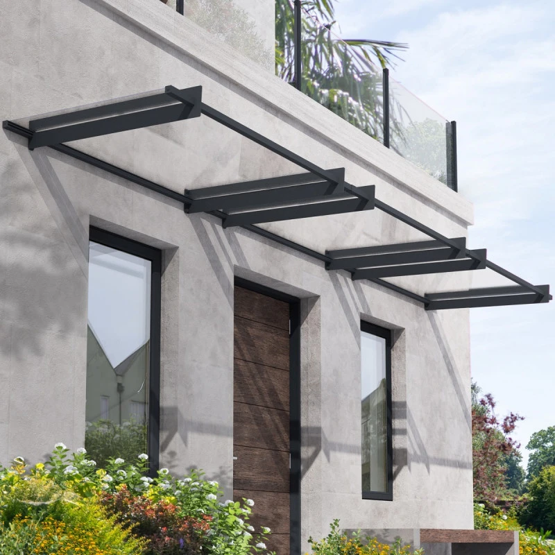 Auvent Marquise En Acrylique Gris Clair NANCY™ 4500 – Canopia By Palram 3 Auvent Marquise En Acrylique Gris Clair NANCY™ 4500 – Canopia By Palram