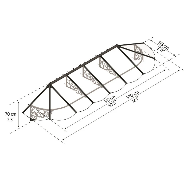 Auvent Marquise En Polycarbonate 4mm Lily XL™ 3600 – Canopia 5 Auvent Marquise En Polycarbonate 4mm Lily XL™ 3600 – Canopia – Image 3