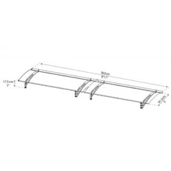 Auvent Marquise Gris AQUILA™ 3000 - Canopia By Palram -Jardin Extérieur auvent marquise gris aquila 3000 palram canopia 2