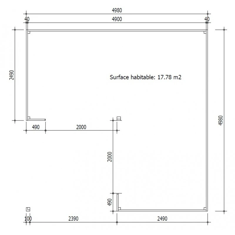 Bureau De Jardin En Bois Massif Avec Terrasse 18,6m² - Madriers 40mm Gardy Shelter 4 Bureau De Jardin En Bois Massif Avec Terrasse 18,6m² - Madriers 40mm Gardy Shelter – Image 2