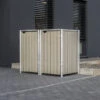 Cache-poubelle 2 Compartiments Müllbox En Bois Traité Gris 2x240L – HIDE -Jardin Extérieur cache poubelle 2 compartiments mullbox en bois traite gris 2x240l hide