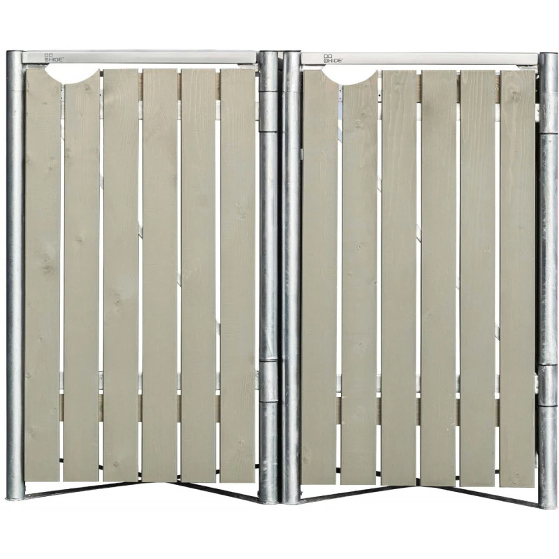 Cache-poubelle 2 Compartiments Müllbox En Bois Traité Gris 2x240L – HIDE 5 Cache-poubelle 2 Compartiments Müllbox En Bois Traité Gris 2x240L – HIDE – Image 3