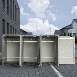 Cache-poubelle 3 Compartiments Müllbox En Aluminium Gris 3x140L – HIDE 11 Cache-poubelle 3 Compartiments Müllbox En Aluminium Gris 3x140L – HIDE -Jardin Extérieur cache poubelle 3 compartiments mullbox en aluminium gris 3x140l hide 3