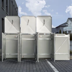 Cache-poubelle 3 Compartiments Müllbox En Aluminium Gris 3x140L – HIDE 12 Cache-poubelle 3 Compartiments Müllbox En Aluminium Gris 3x140L – HIDE -Jardin Extérieur cache poubelle 3 compartiments mullbox en aluminium gris 3x140l hide 4