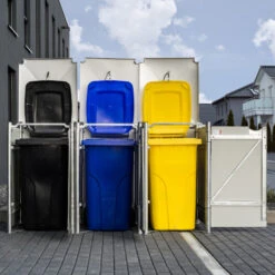 Cache-poubelle 3 Compartiments Müllbox En Aluminium Gris 3x140L – HIDE 13 Cache-poubelle 3 Compartiments Müllbox En Aluminium Gris 3x140L – HIDE -Jardin Extérieur cache poubelle 3 compartiments mullbox en aluminium gris 3x140l hide 5