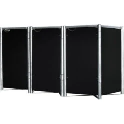 Cache-poubelle 3 Compartiments Müllbox En Aluminium Noir 3x140L – HIDE -Jardin Extérieur cache poubelle 3 compartiments mullbox en aluminium noir 3x140l hide 2