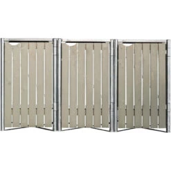 Cache-poubelle 3 Compartiments Müllbox En Bois Traité Gris 3x240L – HIDE -Jardin Extérieur cache poubelle 3 compartiments mullbox en bois traite gris 3x240l hide 2