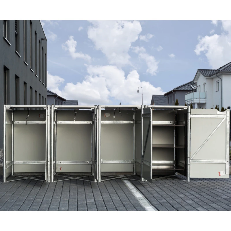 Cache-poubelle 4 Compartiments Müllbox En Aluminium Gris 4x140L – HIDE 4 Cache-poubelle 4 Compartiments Müllbox En Aluminium Gris 4x140L – HIDE – Image 2