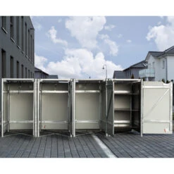 Cache-poubelle 4 Compartiments Müllbox En Aluminium Gris 4x240L – HIDE 7 Cache-poubelle 4 Compartiments Müllbox En Aluminium Gris 4x240L – HIDE -Jardin Extérieur cache poubelle 4 compartiments mullbox en aluminium gris 4x240l hide 1