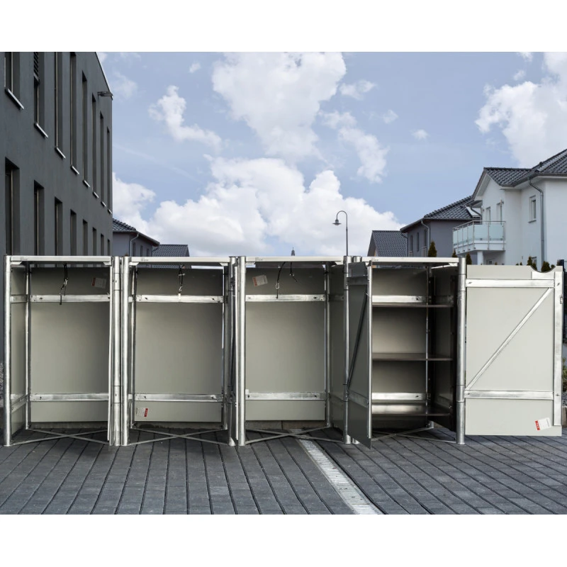 Cache-poubelle 4 Compartiments Müllbox En Aluminium Gris 4x240L – HIDE 4 Cache-poubelle 4 Compartiments Müllbox En Aluminium Gris 4x240L – HIDE – Image 2