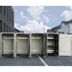 Cache-poubelle 4 Compartiments Müllbox En Aluminium Noir 4x240L – HIDE -Jardin Extérieur cache poubelle 4 compartiments mullbox en aluminium noir 4x240l hide 2