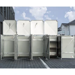 Cache-poubelle 4 Compartiments Müllbox En Aluminium Noir 4x240L – HIDE -Jardin Extérieur cache poubelle 4 compartiments mullbox en aluminium noir 4x240l hide 3