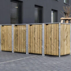 Cache-poubelle 4 Compartiments Müllbox En Bois Traité Naturel 4x140L – HIDE 8 Cache-poubelle 4 Compartiments Müllbox En Bois Traité Naturel 4x140L – HIDE -Jardin Extérieur cache poubelle 4 compartiments mullbox en bois traite naturel 4x140l hide 2