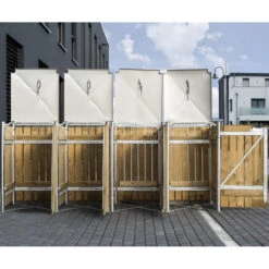 Cache-poubelle 4 Compartiments Müllbox En Bois Traité Naturel 4x140L – HIDE 10 Cache-poubelle 4 Compartiments Müllbox En Bois Traité Naturel 4x140L – HIDE -Jardin Extérieur cache poubelle 4 compartiments mullbox en bois traite naturel 4x140l hide 4