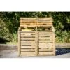 Cache Poubelle Double En Bois Massif Certifié Traité Autoclave -Jardin Extérieur cache poubelle double en bois massif certifie traite autoclave