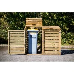 Cache Poubelle Double En Bois Massif Certifié Traité Autoclave -Jardin Extérieur cache poubelle double en bois massif certifie traite autoclave 4