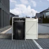 Cache-poubelle Müllbox En Aluminium Gris 140L – HIDE -Jardin Extérieur cache poubelle mullbox en aluminium gris 140l hide