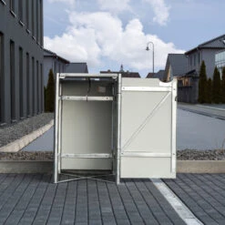 Cache-poubelle Müllbox En Aluminium Gris 140L – HIDE -Jardin Extérieur cache poubelle mullbox en aluminium gris 140l hide 3