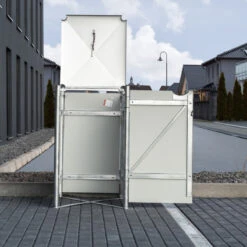 Cache-poubelle Müllbox En Aluminium Gris 140L – HIDE -Jardin Extérieur cache poubelle mullbox en aluminium gris 140l hide 4