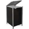 Cache-poubelle Müllbox En Aluminium Noir 140L – HIDE -Jardin Extérieur cache poubelle mullbox en aluminium noir 140l hide