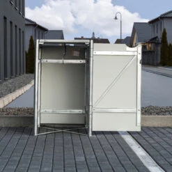 Cache-poubelle Müllbox En Aluminium Noir 140L – HIDE -Jardin Extérieur cache poubelle mullbox en aluminium noir 140l hide 3