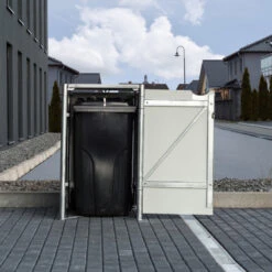 Cache-poubelle Müllbox En Aluminium Noir 140L – HIDE -Jardin Extérieur cache poubelle mullbox en aluminium noir 140l hide 5