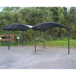 Carport 2 Voitures En Aluminium Et Polycarbonate 6mm ANTI-UV - Habrita -Jardin Extérieur carport 2 voitures en aluminium et polycarbonate 6mm anti uv 4