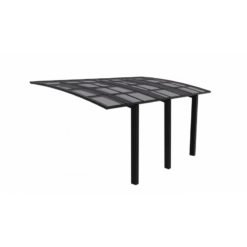 Carport 300x500cm En Aluminium Gris Anthracite H220cm Avec 3 Poteaux ULISS - GardenGate