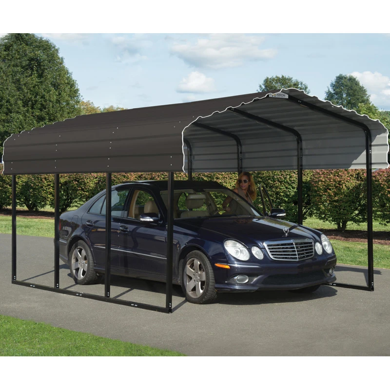 Carport à Toit En Acier Galvanisé 13,8m² Couleur Anthracite – Shelter Logic 5 Carport à Toit En Acier Galvanisé 13,8m² Couleur Anthracite – Shelter Logic – Image 3