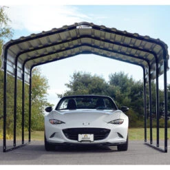 Carport à Toit En Acier Galvanisé 13,8m² Couleur Anthracite – Shelter Logic 10 Carport à Toit En Acier Galvanisé 13,8m² Couleur Anthracite – Shelter Logic -Jardin Extérieur carport a toit en acier galvanise 138m couleur anthracite shelter logic 3