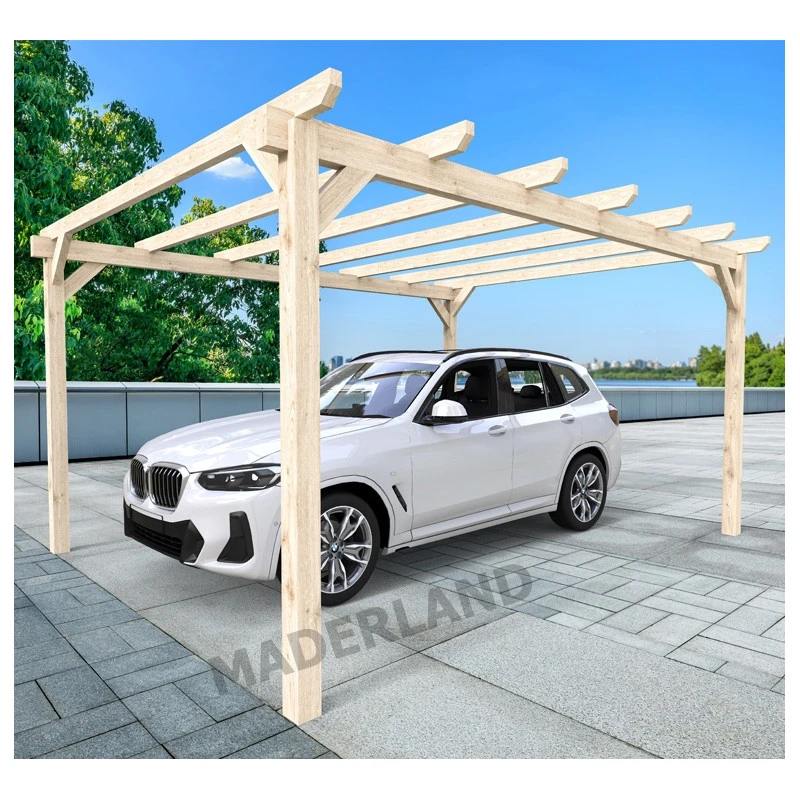 Carport Autoportant En Bois Lamellé-collé 600x400cm Badajoz – Maderland 3 Carport Autoportant En Bois Lamellé-collé 600x400cm Badajoz – Maderland