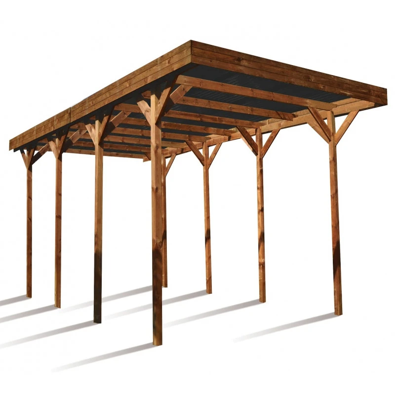 Carport Camping Car 32,40m² En Bois Autoclave Teinté Marron Forest Style 4 Carport Camping Car 32,40m² En Bois Autoclave Teinté Marron Forest Style – Image 2