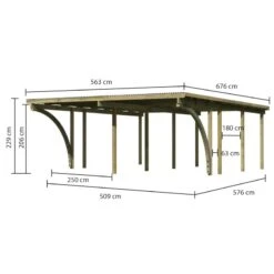 Carport Double Eco2 + Toit PVC 38,25m²+ 2 Arcs D’entrée - Karibu -Jardin Extérieur carport double eco2 toit pvc 3825m 2 arcs dentree karibu 2