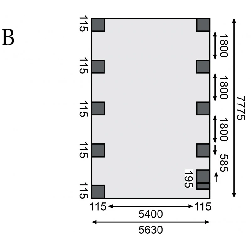 Carport Double En Bois Autoclave 50,9m² Avec Poteau En Arc Et Toit En PVC Gris – KARIBU 6 Carport Double En Bois Autoclave 50,9m² Avec Poteau En Arc Et Toit En PVC Gris – KARIBU – Image 4