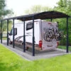 Carport En Alu Gris Et Polycarbonate 1 Voiture 38,7m² Arcadia Alpine 10600 - Canopia -Jardin Extérieur carport en alu gris et polycarbonate 1 voiture 387m arcadia alpine 10600 canopia