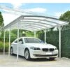 Carport En Aluminium Blanc 3x5,05m Et Polycarbonate 6mm X-METAL -Jardin Extérieur carport en aluminium blanc 3x505m et polycarbonate 6mm x metal