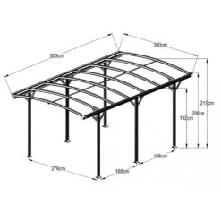 Carport En Aluminium Blanc 3x5,05m Et Polycarbonate 6mm X-METAL -Jardin Extérieur carport en aluminium blanc 3x505m et polycarbonate 6mm x metal 2