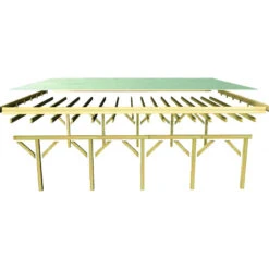Carport En Bois Autoclave 15m², Toit En Acier Et Deux Poteaux En Arc – KARIBU 12 Carport En Bois Autoclave 15m², Toit En Acier Et Deux Poteaux En Arc – KARIBU -Jardin Extérieur carport en bois autoclave 15m toit en acier et deux poteaux en arc karibu 4