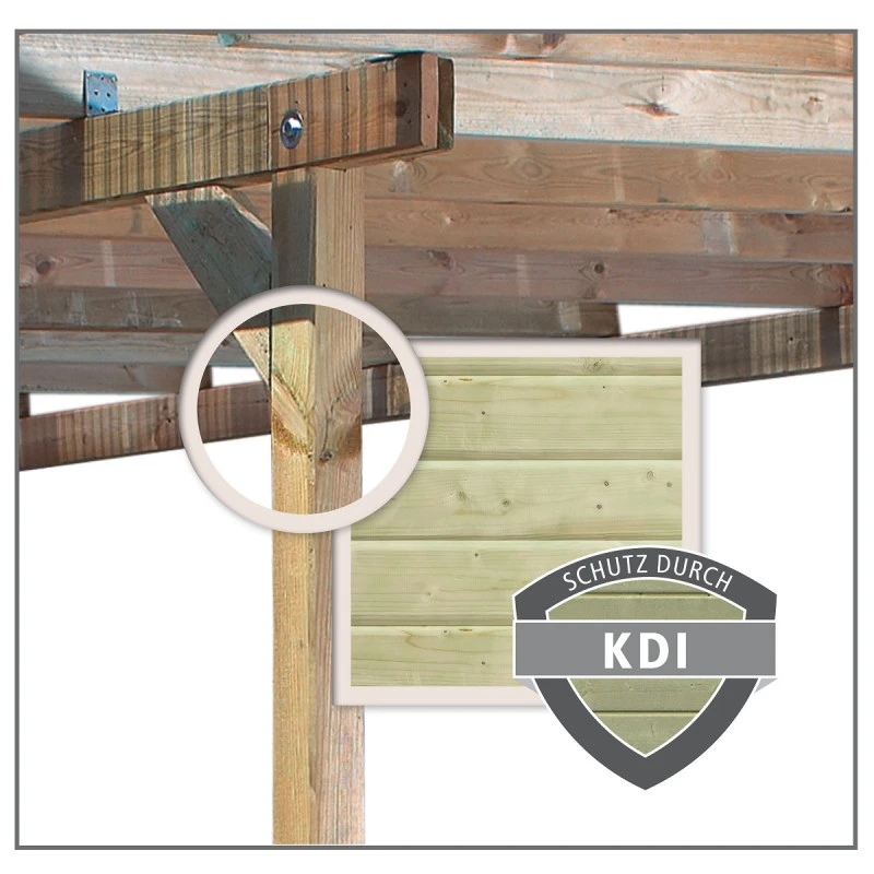 Carport En Bois Autoclave 20,9m² Et Toit En Acier – KARIBU 5 Carport En Bois Autoclave 20,9m² Et Toit En Acier – KARIBU – Image 3