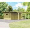 Carport En Bois Autoclave 30,35m² Avec Débarras 14,4m² - Karibu -Jardin Extérieur carport en bois autoclave 3035m avec debarras 144m karibu