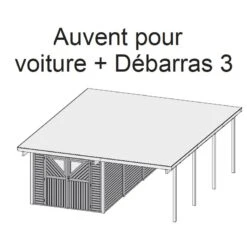 Carport En Bois Autoclave 30,35m² Avec Débarras 14,4m² - Karibu -Jardin Extérieur carport en bois autoclave 3035m avec debarras 144m karibu 2