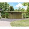 Carport En Bois Autoclave 30,35m² Avec Débarras 9m² - Karibu 2 Carport En Bois Autoclave 30,35m² Avec Débarras 9m² - Karibu -Jardin Extérieur carport en bois autoclave 3035m avec debarras 9m karibu
