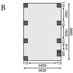Carport En Bois Autoclave 40,2m² Avec Poteau En Arc Et Toit En Acier – KARIBU -Jardin Extérieur carport en bois autoclave 402m avec poteau en arc et toit en acier karibu 3